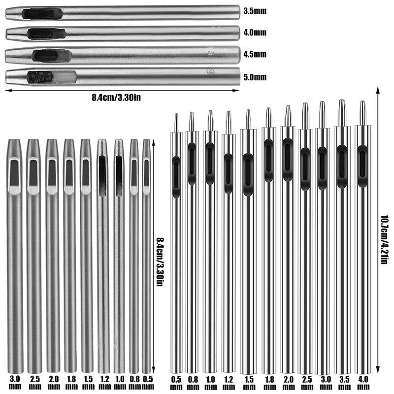 13 Pcs/set Leather Hole Punching Tools DIY Handmade Belt Punch Tool Leathercraft Hollow Drilling Puncher Kit leather hole puncher leather hole punch leather punch tool round hole punch cutter set hole punch cutter set round hole punch set