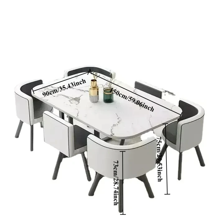 Dining Table, Rectangular for Dining Room/living Room, Kitchen Table Set with Metal Legs