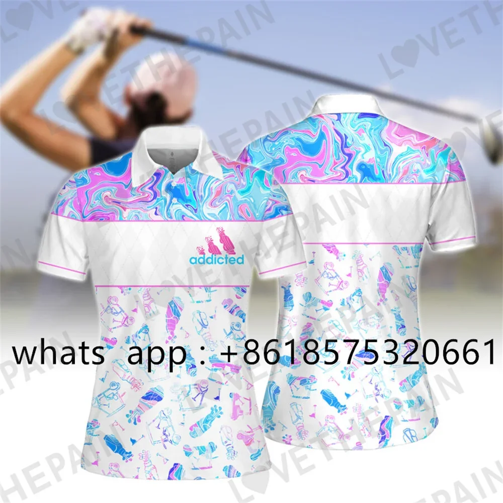 Vrouw Golf Shirt Polo Shirt Sneldrogend Ademend Revers Korte Mouwen Zomer Outdoor Fitness Sport Club Motion T-shirt