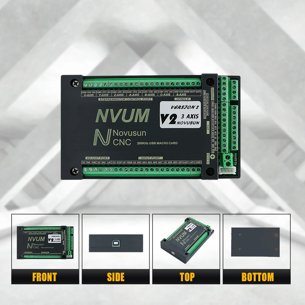 NVUM Mach3 Controller Card Support Stepper and Servo Motor 200Khz With MPG Channel 4Axis 5axis 6 axis USB or Ethernet