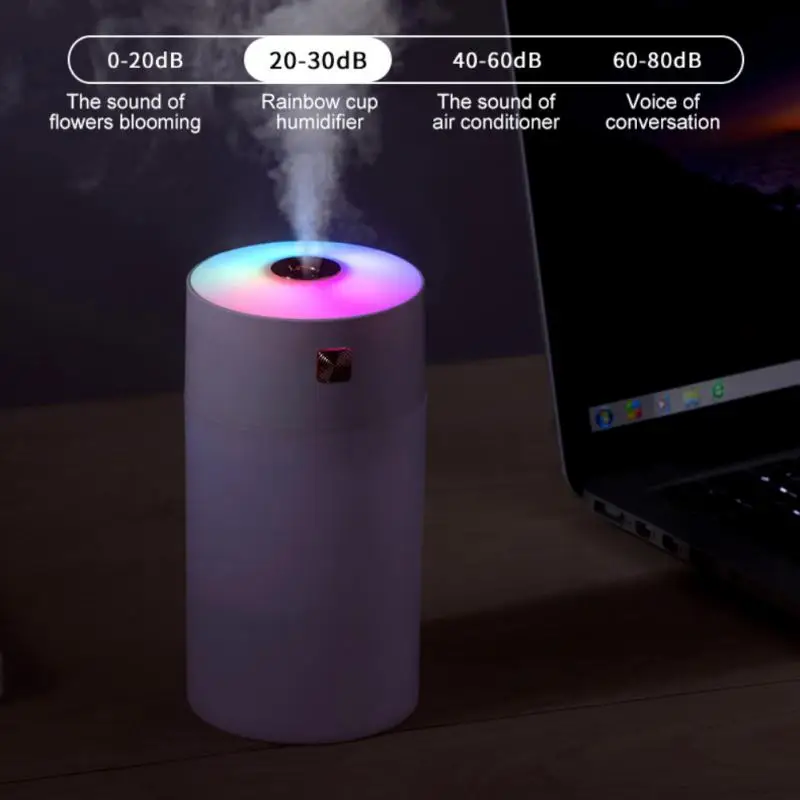300ml Car Air Humidifier Car Electrical Appliances Small Household Fog Volume Aromatherapy Rainbow Cup Humidifier Purifier