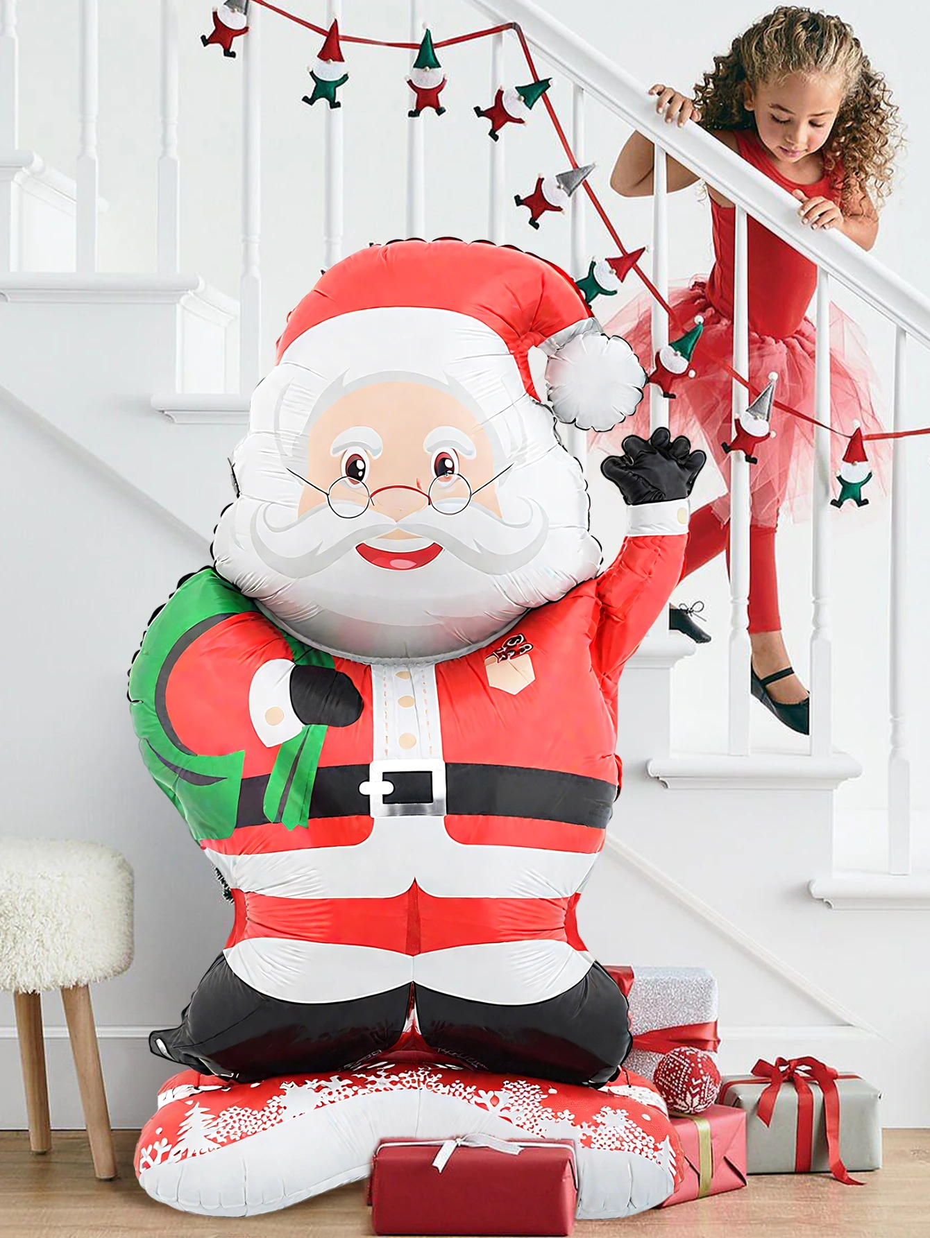 Festive Santa Claus Foil Balloon - Christmas & Holiday Party Decoration
