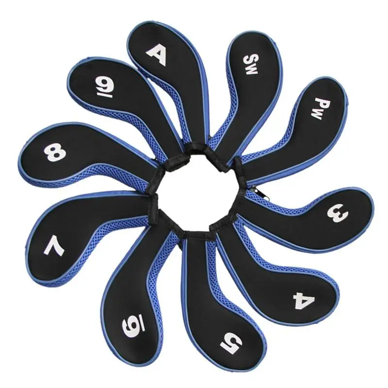 

Golf Irons Cover Set 10pcs Diving Fabric Golf Wedge Headcovers For Men Universal Golf Wedge Covers With Number Suitable For