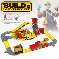 Engineering Vehicle Track Car Adventure Mine Cart Set Multifunctional Educational Electric Kid Toy Gifts for Boys and Girls