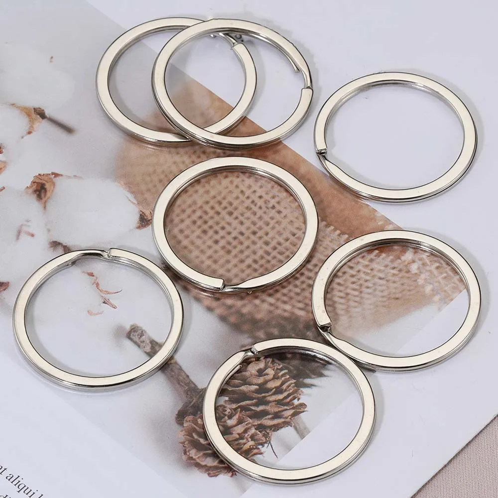 

20pcs/Bag 30mm Flat Circle Key Ring Steel Color Round Split Rings for DIY Keychain Making Findings Make Keyrings Material