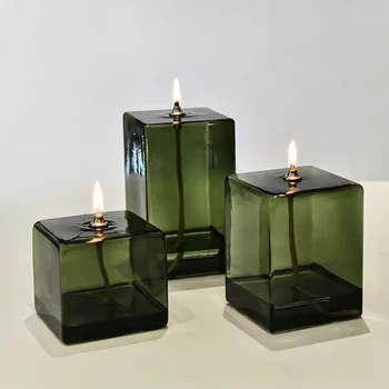 Square Glass Oil Lamp 1