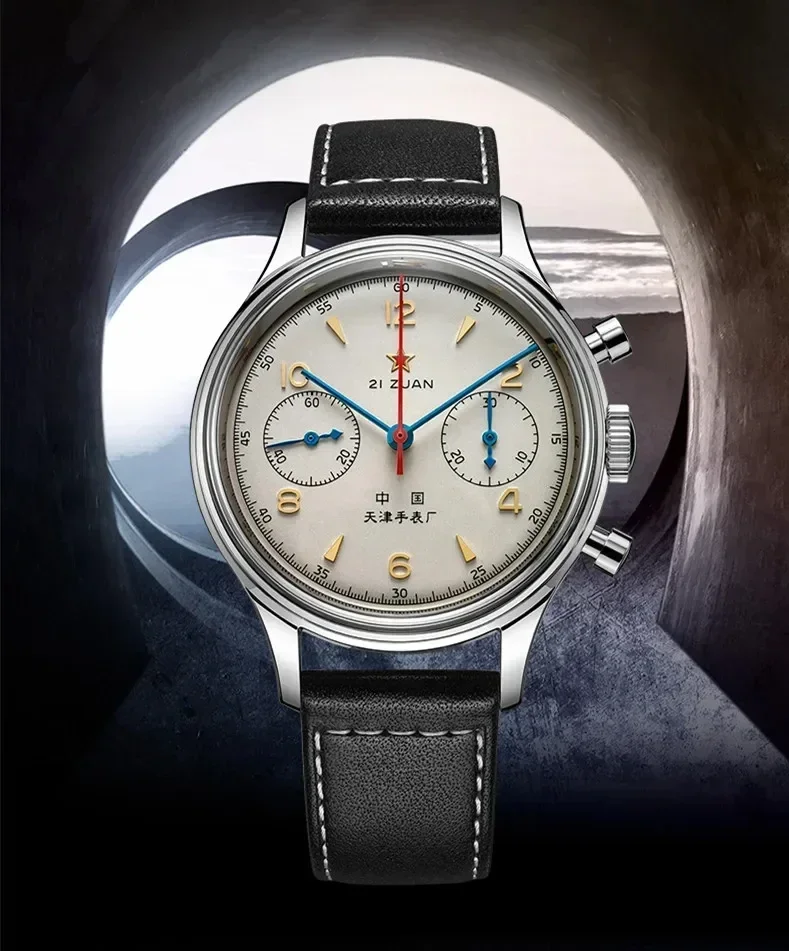 

Мужские часы 1963 пилотные автоматические часы 42 мм Водонепроницаемые Ретро кварцевые часы с хронографом винтажные наручные часы