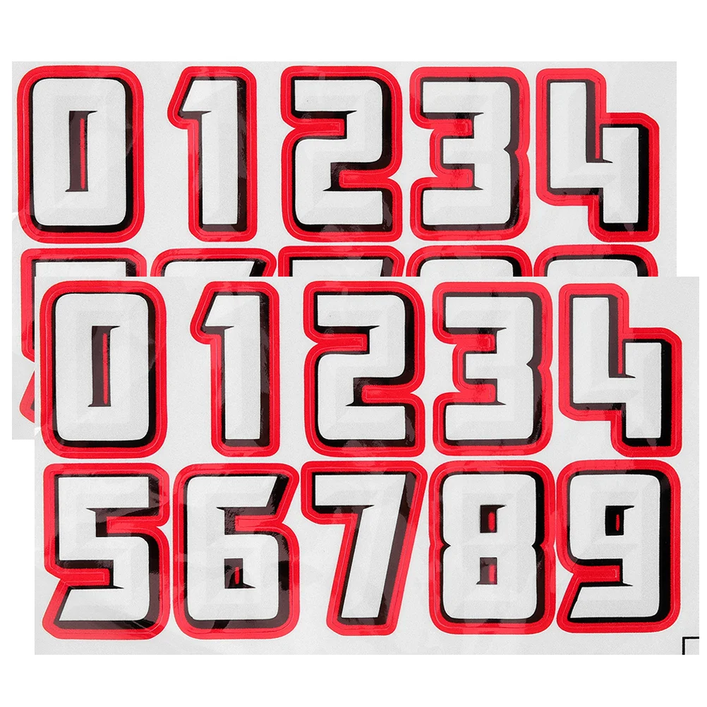 

2 Sets Number Sticker Hockey Car Signs Numbered Stickers Digital Emblems Labels Reflective Film Football for Posters