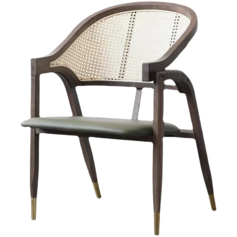 

Retro Style Mid- Century Wood Furniture Dining Room Rattan Dining Chairs