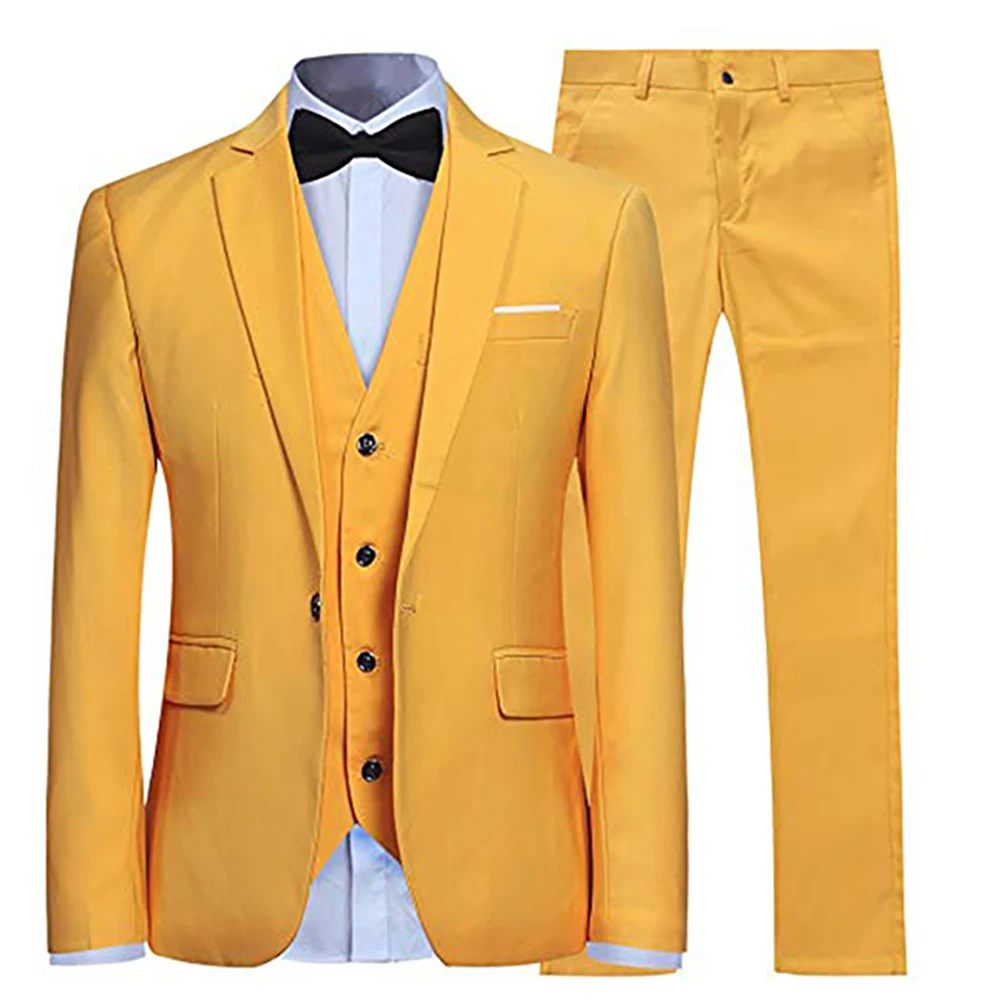 

3 Piece tailor-made suit Slim Fit Suit One Button men Blazer Bridegroom Groomsman Tuxedo(jacket+vest+pants) Costume Homme Terno