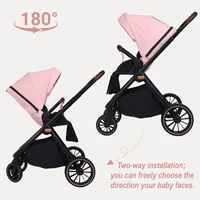 Poussette Bébé Pliable 2-en-1 avec Système de Voyage, Châssis en Aluminium Haute Qualité, Poussette Pliante pour Nouveau-né et Nourrisson 0-4 Ans 5