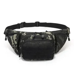 Enhanced Outdoor Multi - Functional Tactical Waist and Shoulder Bag (Camo Black)