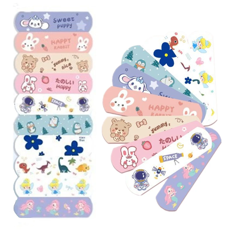 Medical Bandages 100pcs/set Cartoon Band Aid Cute Plasters for First Aid Strips Wound Dressing Patch Kawaii Woundplast Tape Adhesive
