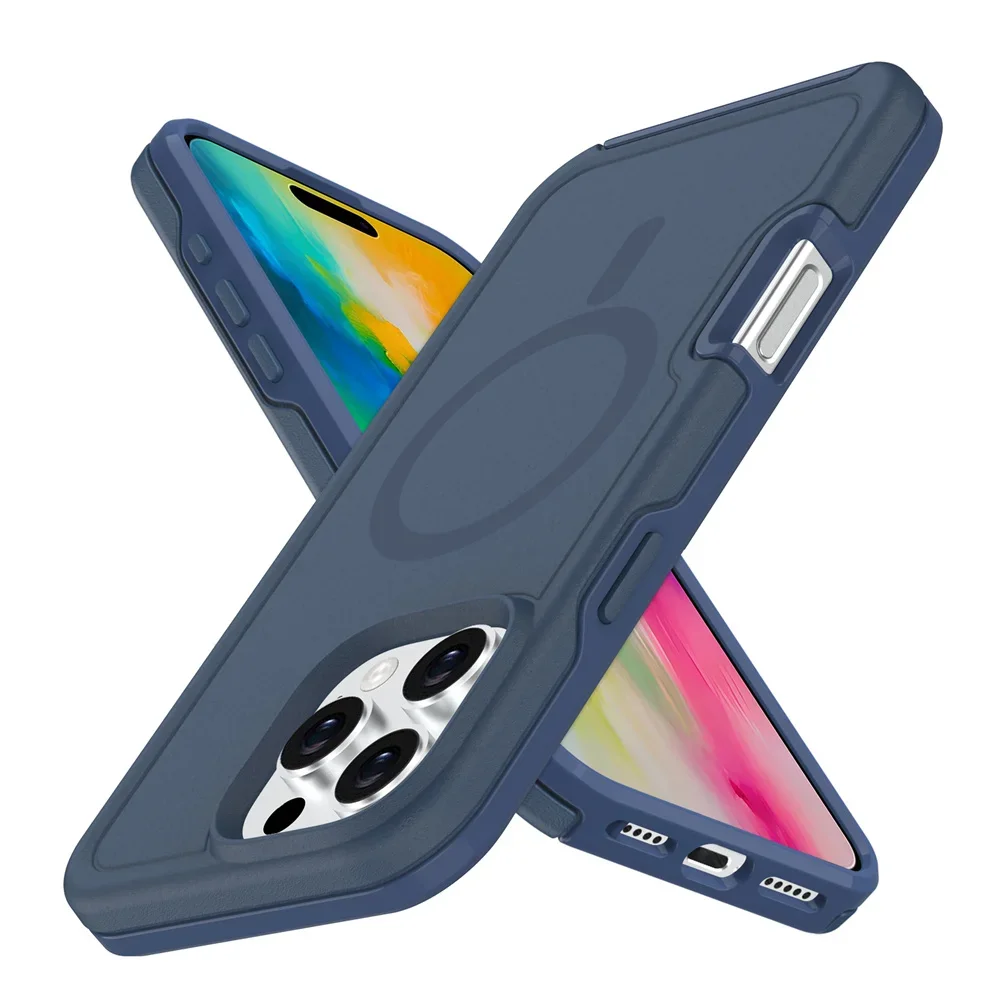 Luxury Matte Magnetic Shockproof Phone Case with Dual Layer Protection