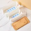 Cable Management Box with Bamboo Lid for Extension Cord Power Stripe Surge Protector Wire Concealer Organizer Cover Hider 4
