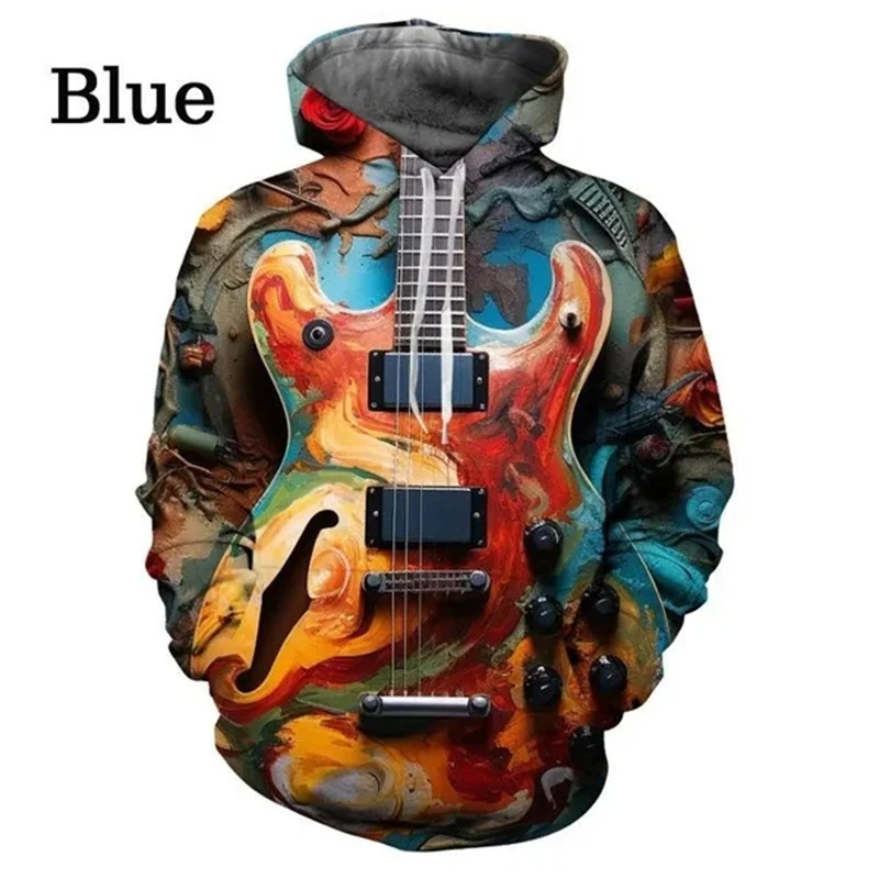thumbnail image 1 of Sudadera con capucha con estampado 3D de instrumento musical divertido, sudadera con capucha de estilo hip hop callejero, divertida y con personalidad, sudadera informal y genial, 1 of 5
