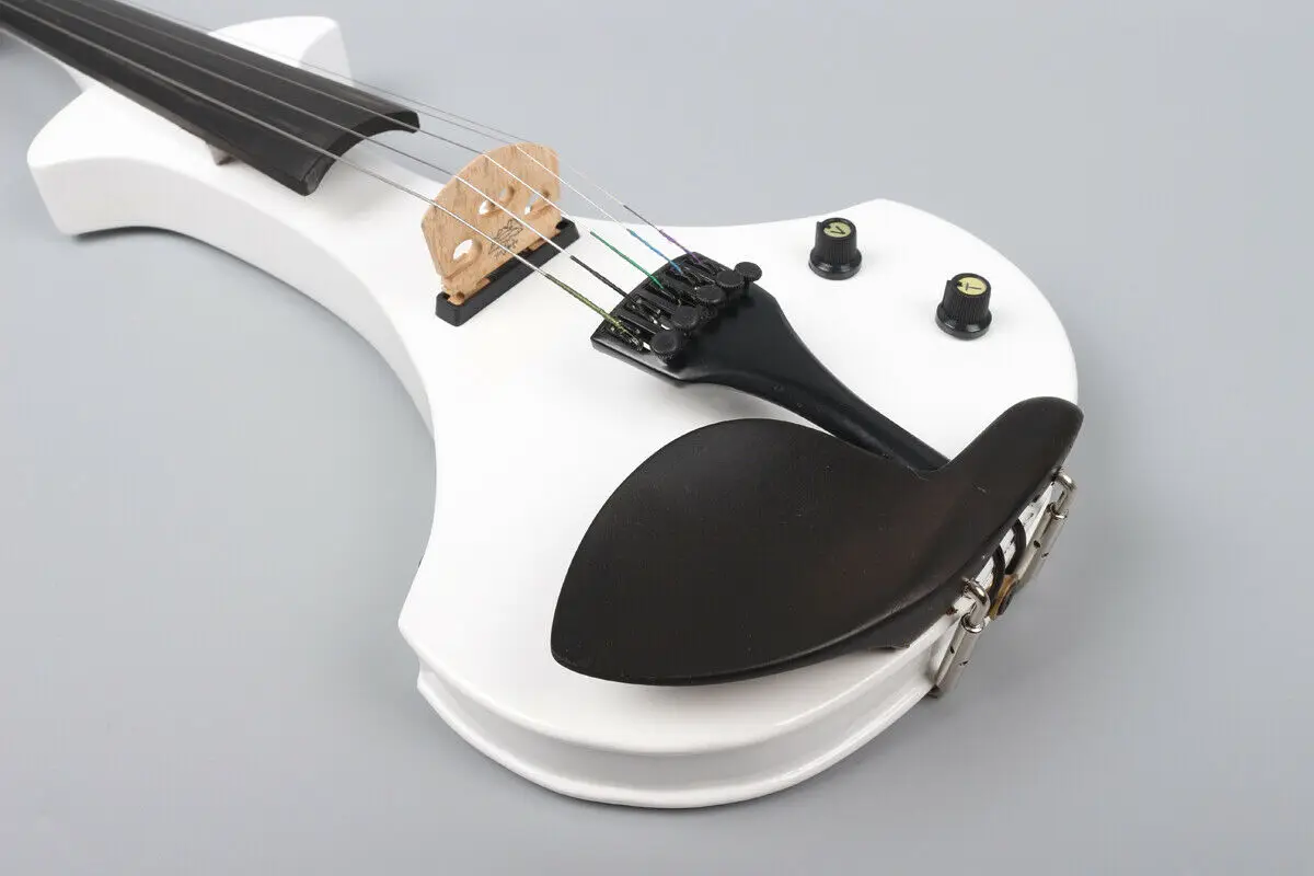 white Electric violin 4/4 Full Size Black violin Professional Ebony fittings With Case Bow 5 string / 4 string