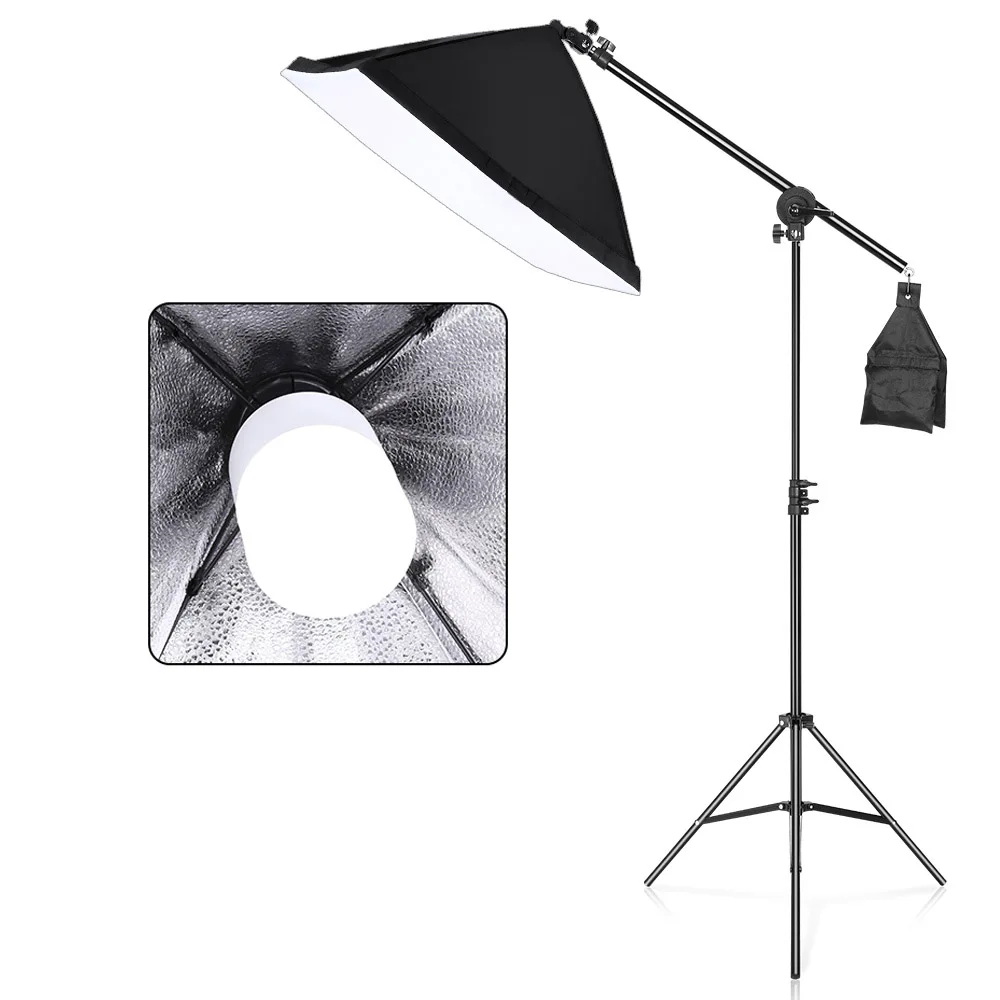 

SH Single Softbox Studio Photo 5500K Lighting Kit Continuous Light System 50x70cm Soft Box For Camera With Bulb Accessories
