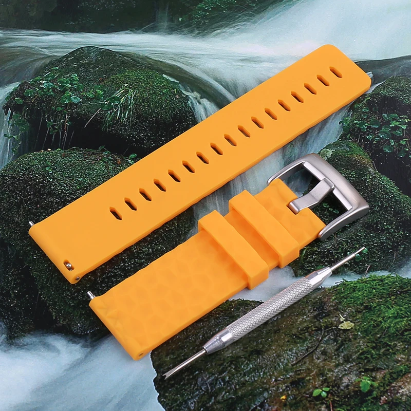 Waterproof Quick Release 24mm Silicone Smartwatch Band