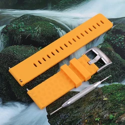 Waterproof Quick Release 24mm Silicone Smartwatch Band - 24mm (Silver buckle)