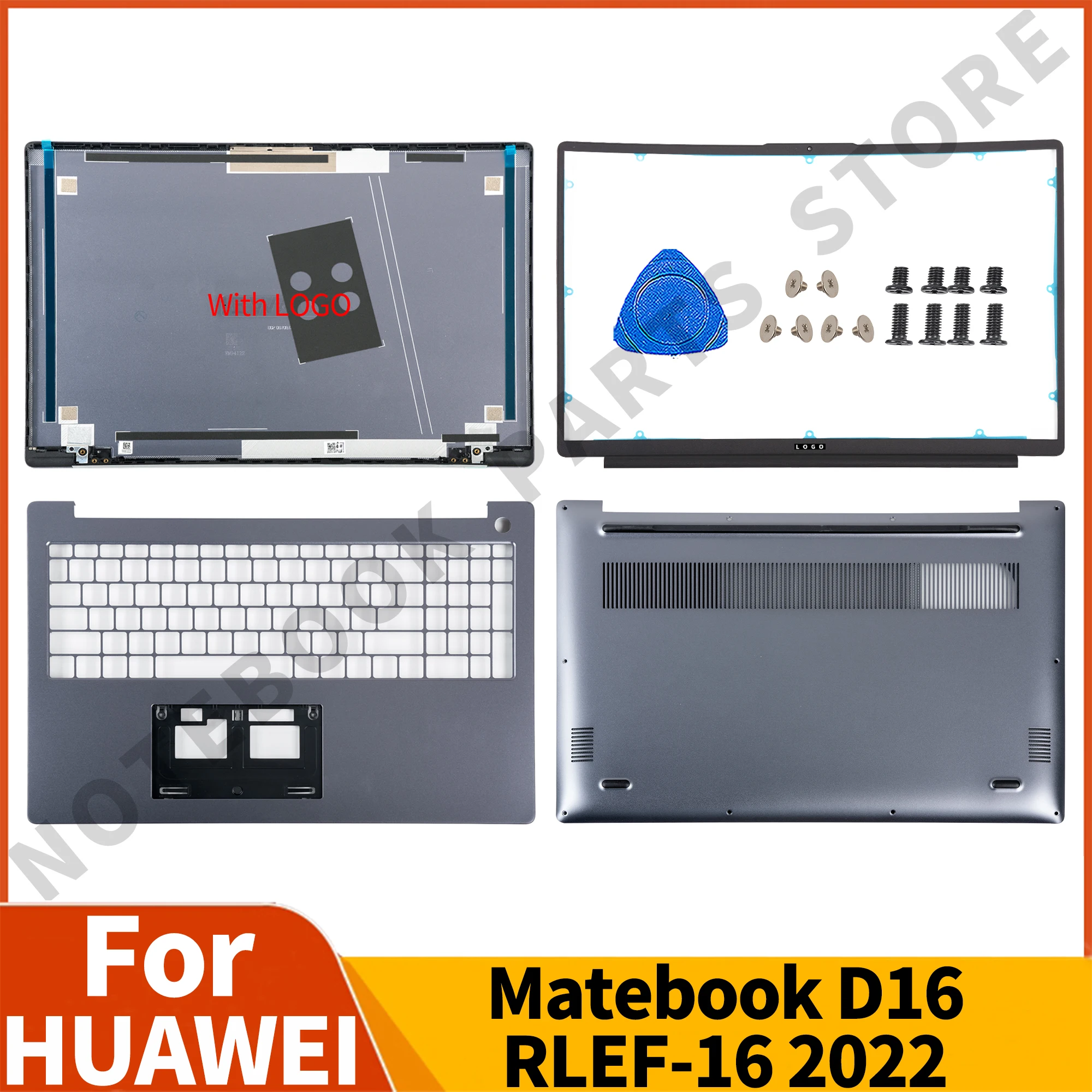 Nuovo Alloggiamento Per Huawei Matebook D16 Rlef-16 2022 Originale Lcd Cover Posteriore Cornice Anteriore Poggiapolsi Superiore Inferiore Sostituzione