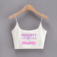 PROPERTY OF Daddy Square Neck Camis for Women Fitted Seamless Cropped Tank Cute Crop Tops Double Lined Can Be Wear Without Bra 4