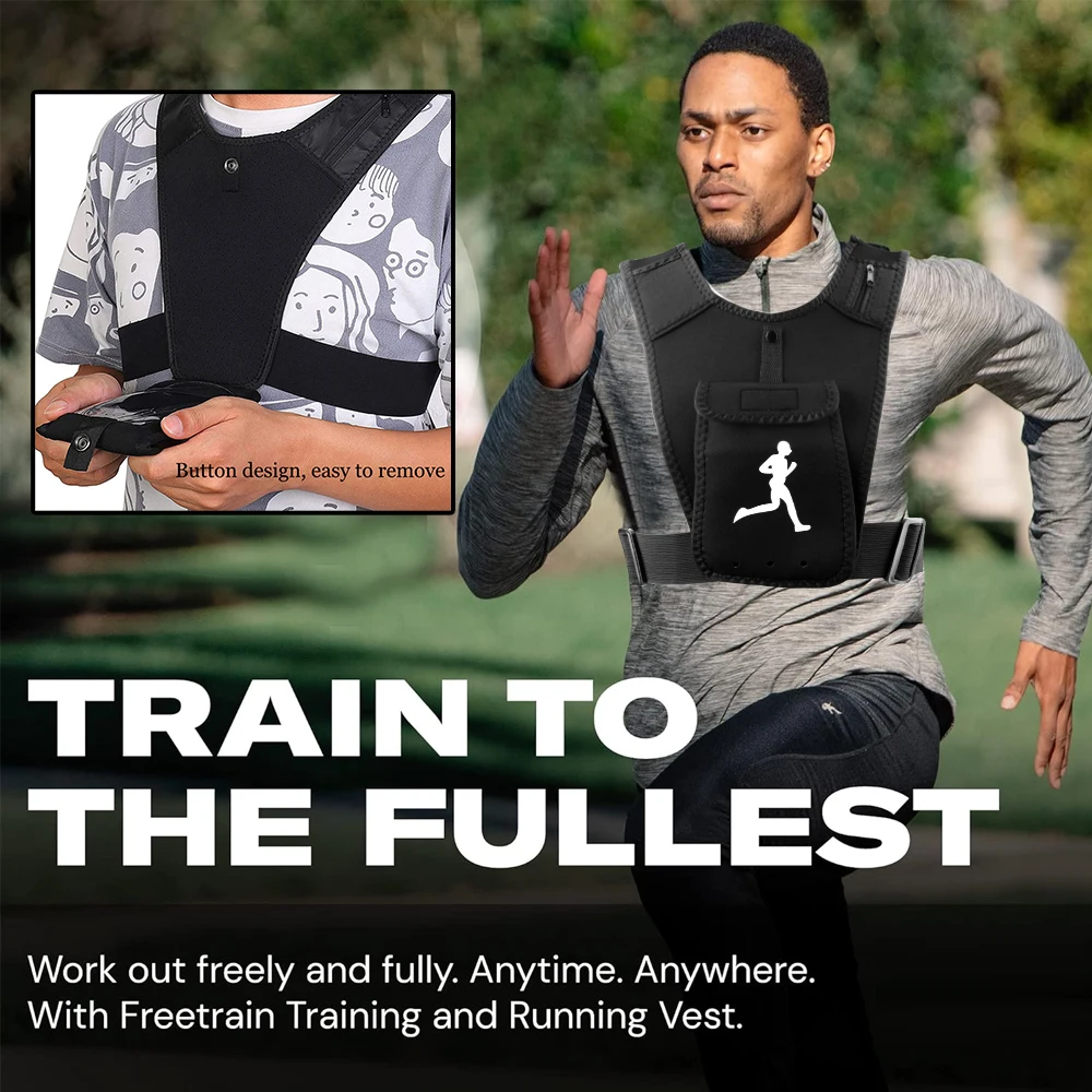 Gilet Marsupio Sportivo Da Uomo – Regolabile, Con Strisce Riflettenti, Per Telefono E Accessori, Ideale Per Corsa E Palestra