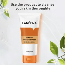 

LANBENA Vitamin C Facial Cleanser Collagen Face Wash Whitening Moisturizing Remover Melanin Makeup Foam Deep Cleansing Face Care