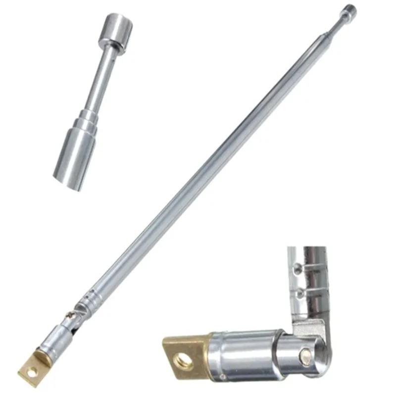 60cm FM Antenna Radio Portable 6 Sections TV Telescopic Rotatable Aerial