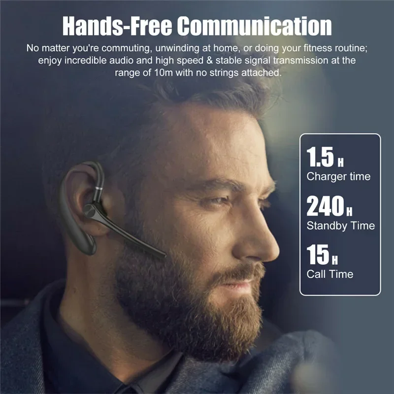 Wireless Bluetooth Headphones with Microphone Earphones Handsfree Noise Canceling Headset for Talking Business Driving Audifonos