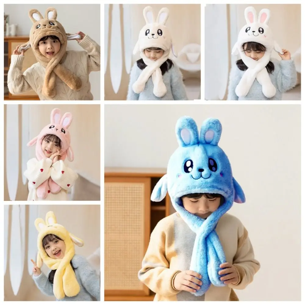 

Plush Ear Moving Jumping Hats Windproof Bunny Ear Cute Bunny Ear Caps Novelty Creative Plush Rabbit Winter Caps Kids