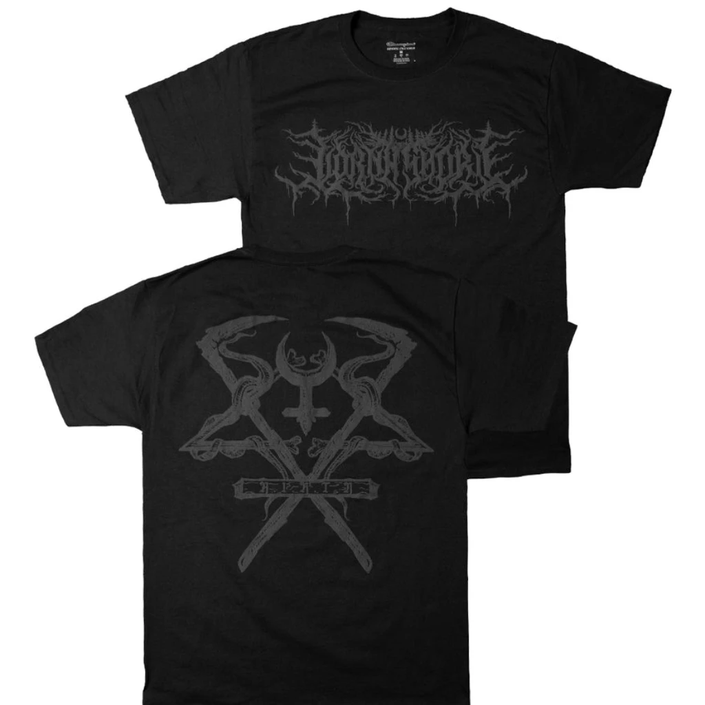 

Lorna Shore Rocker Men Women Short Sleeve Cotton T Shirt Heavy Metal Black Snake Sickle Printed Streetwear Tee Tops