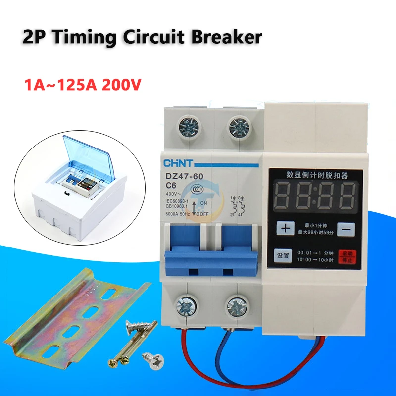 1 Pcs 2p Timing Circuit Breaker 1a125a 200v Air Switch Controller With