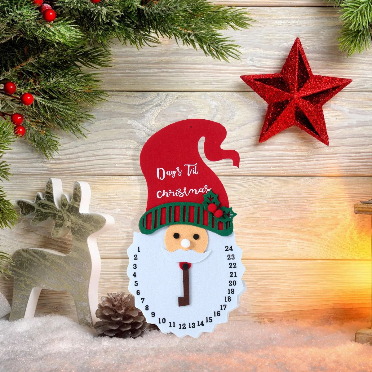 Christmas Countdown Calendar Christmas Felt Calendar Advent Santa Claus Snowman Xmas Ornaments Merry Christmas Decoration Navidad Happy New Year