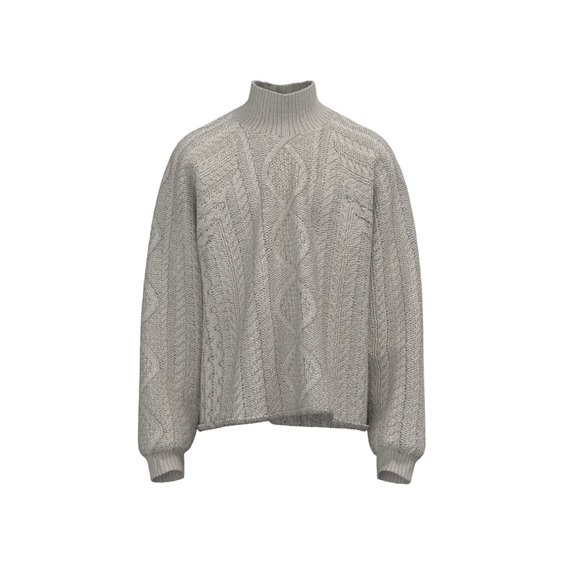 

High quality New Essentials Turtleneck Jacquard Dough Twists knitting Sweater Men Women VTM Oversize Sweatshirts