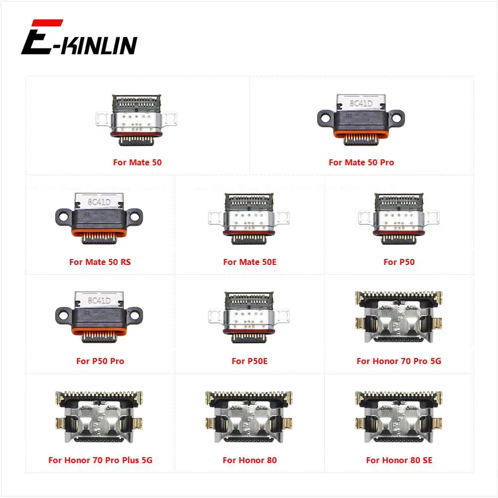 

USB Jack Connector Charging Dock Plug Port For HuaWei Mate 50 RS 50E P50 P50E Honor 70 80 SE Pro Plus 5G Type-C Charge Socket