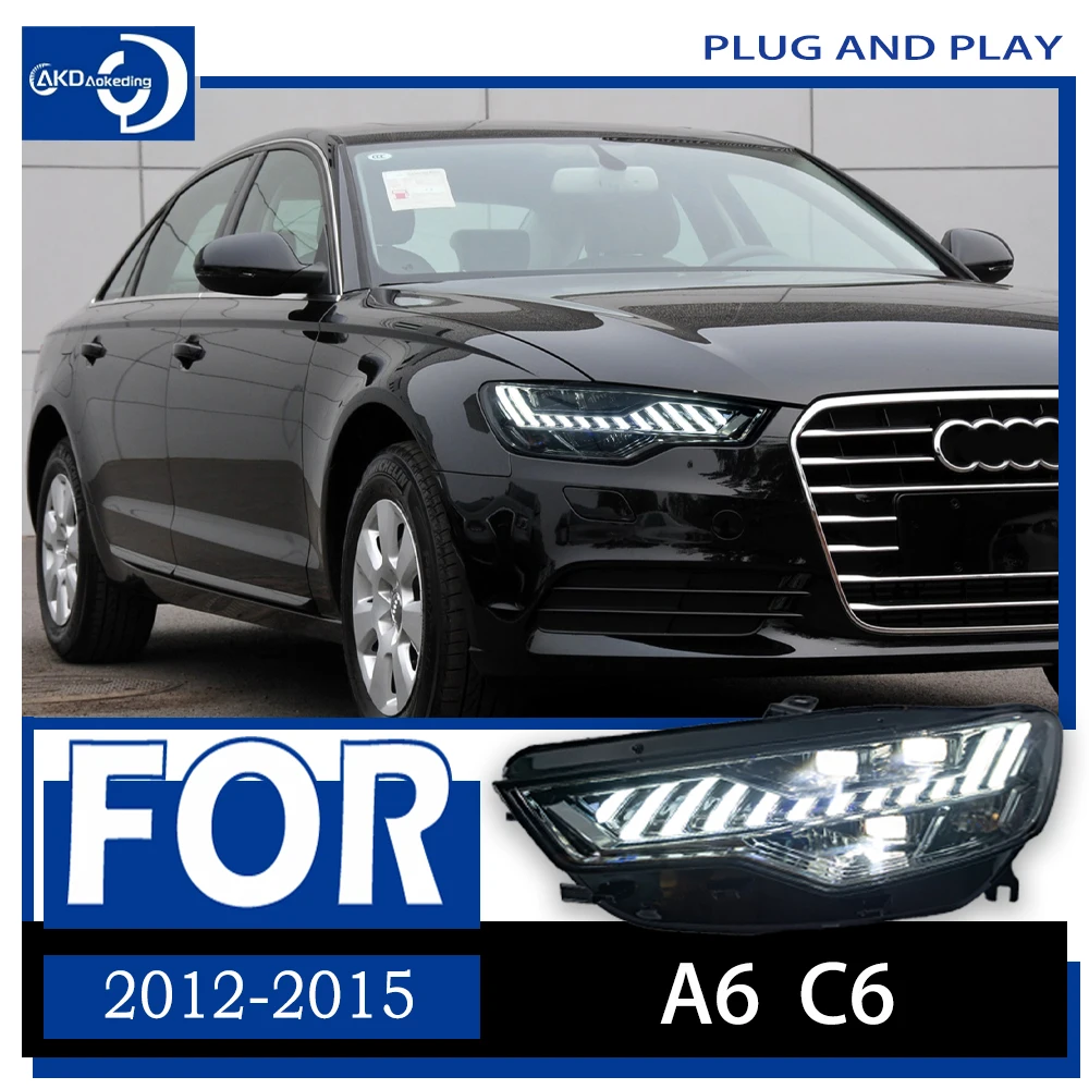 

Автомобильные аксессуары AKD, передняя фара для Audi A6, фары 2012-2015, модернизированная конструкция A7 светодиодный ная фара DRL, динамический однофазный дальний и ближний свет