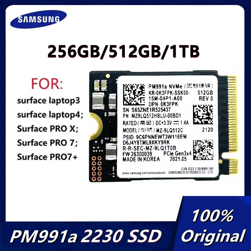Samsung  2230 nvme SSD 512GB pm991a