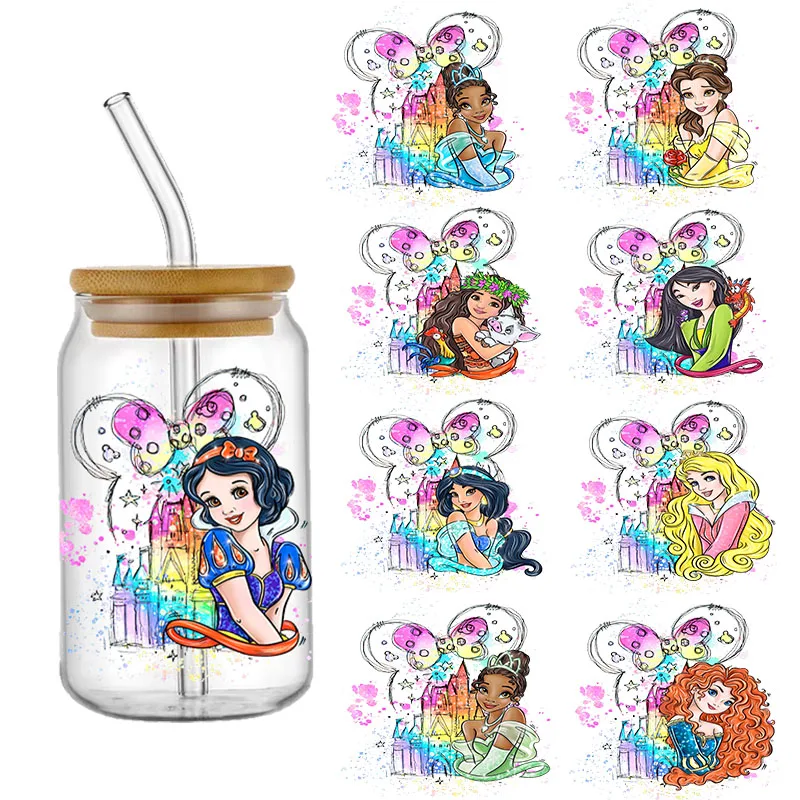 

Disney Princess Cartoon Pattern UV DTF Transfer Sticker Waterproof Transfers Decals For 16oz 20oz Glass Cup Wrap Stickers