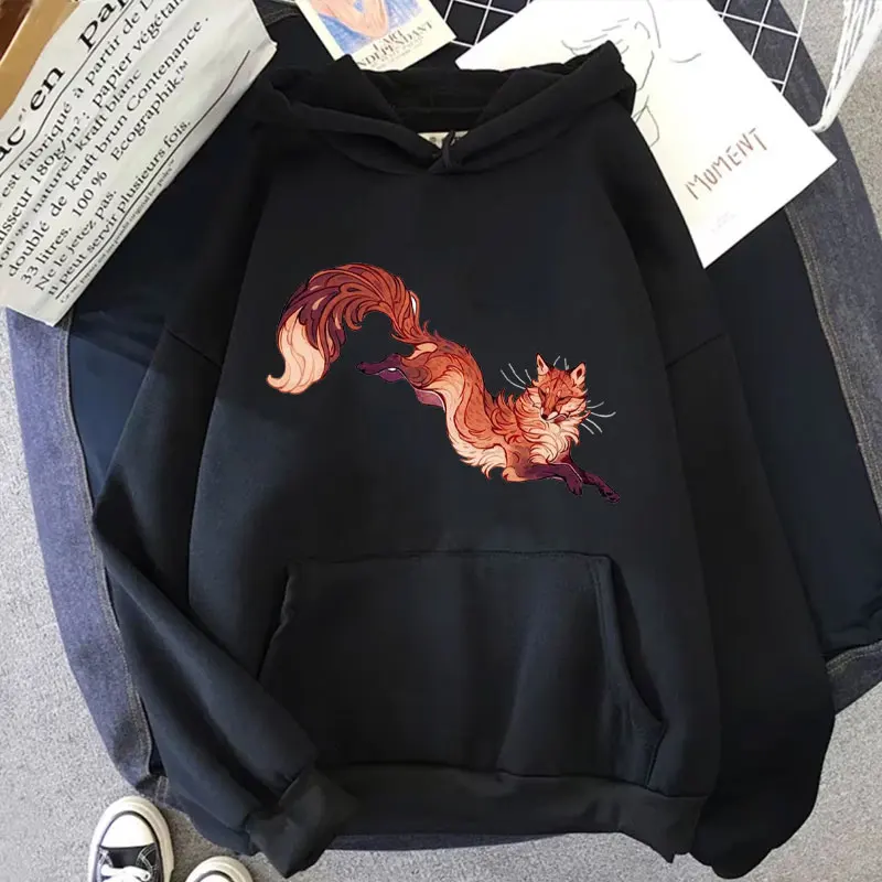 thumbnail image 1 of Sudadera con capucha de zorro ukiyo-e para amantes, sudaderas con capucha de Manga japonesa, sudaderas de lana, ropa de calle linda, ropa Hipster para hombres, otoño, 1 of 5