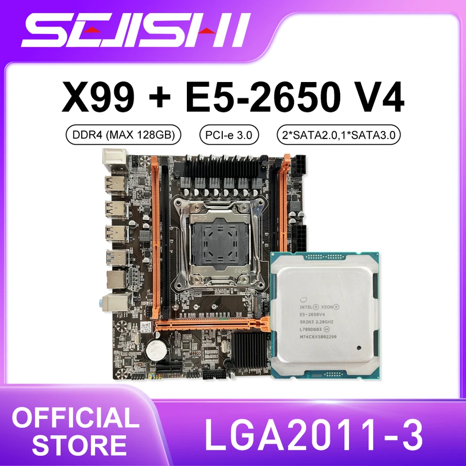 マザーボードキット,SEJISHI-X99,xeon e5 2650 v4 cpu,ga 2011-3,micro
