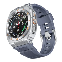Luxury Metal Case and Silicone Sport Strap - Galaxy Ultra2025 (Silver Blue)