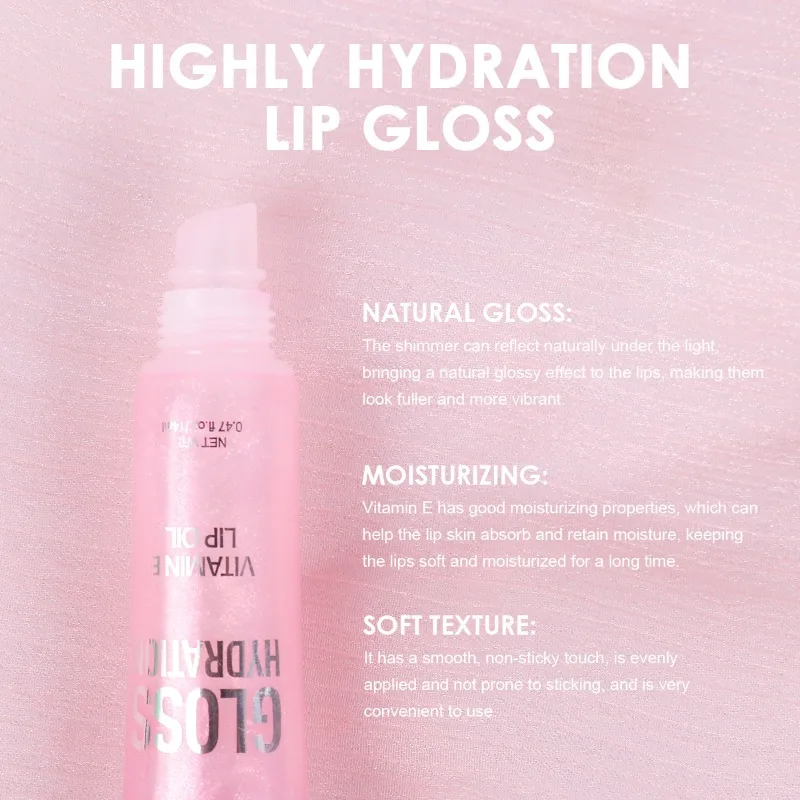 1 PC Shiny Water Lip Oil Lip Gloss Liquid Lipstick Jelly Tube Lip Glaze Moisturizing Shiny Intense Color Lips Beauty Makeup 5