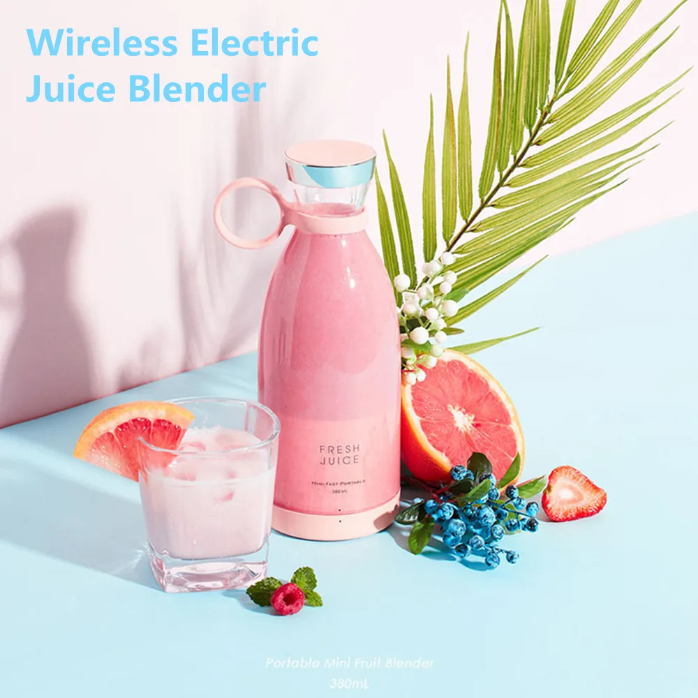 Travel Portable Blender 350ml Plastic Wireless Rechargeable Mini Usb