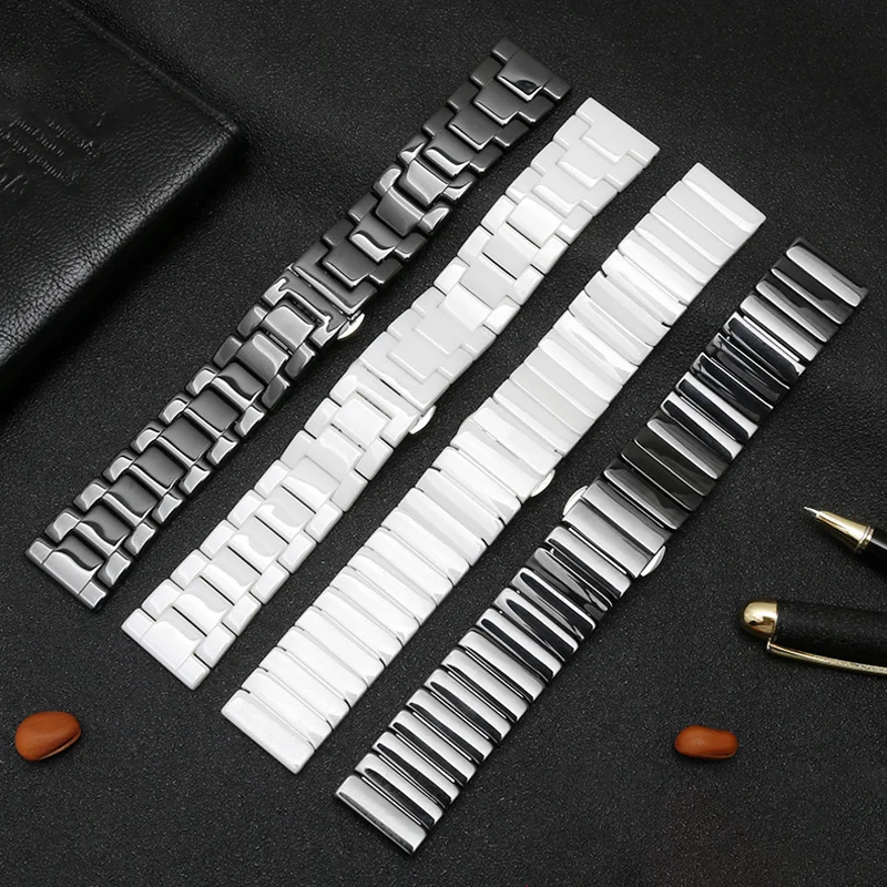 Premium Steel-Ceramic Smartwatch Strap - Adjustable Band
