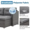Outdoor Patio Furniture Sets, All Weather Outdoor Sectional Patio Sofa, Wicker Rattan Outdoor Couch Patio Set with Cushions 4