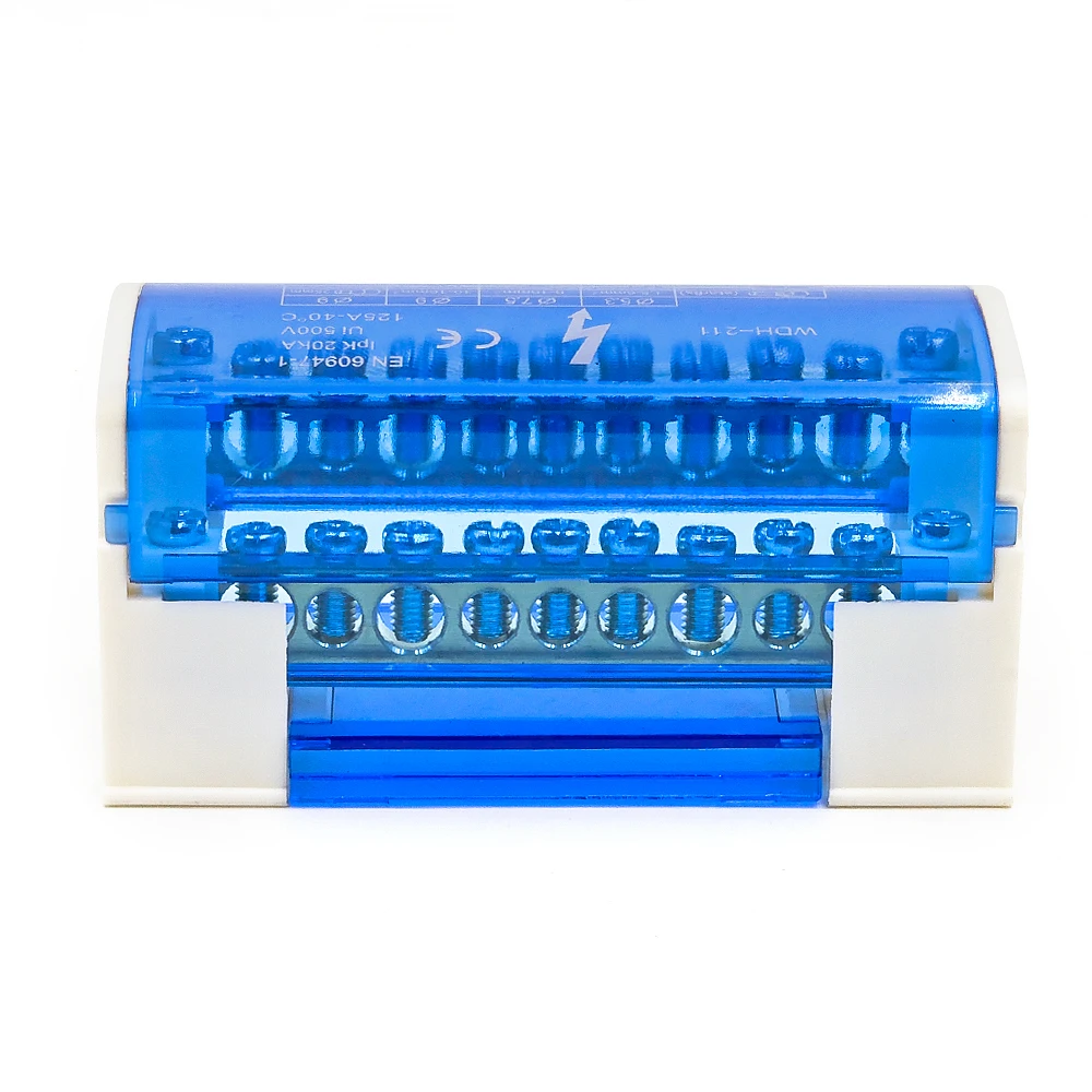 1pcs WDH-211 Terminal Block Reliable Electrical Connection Screw Type Durable Compact DIN Rail Mount 2
