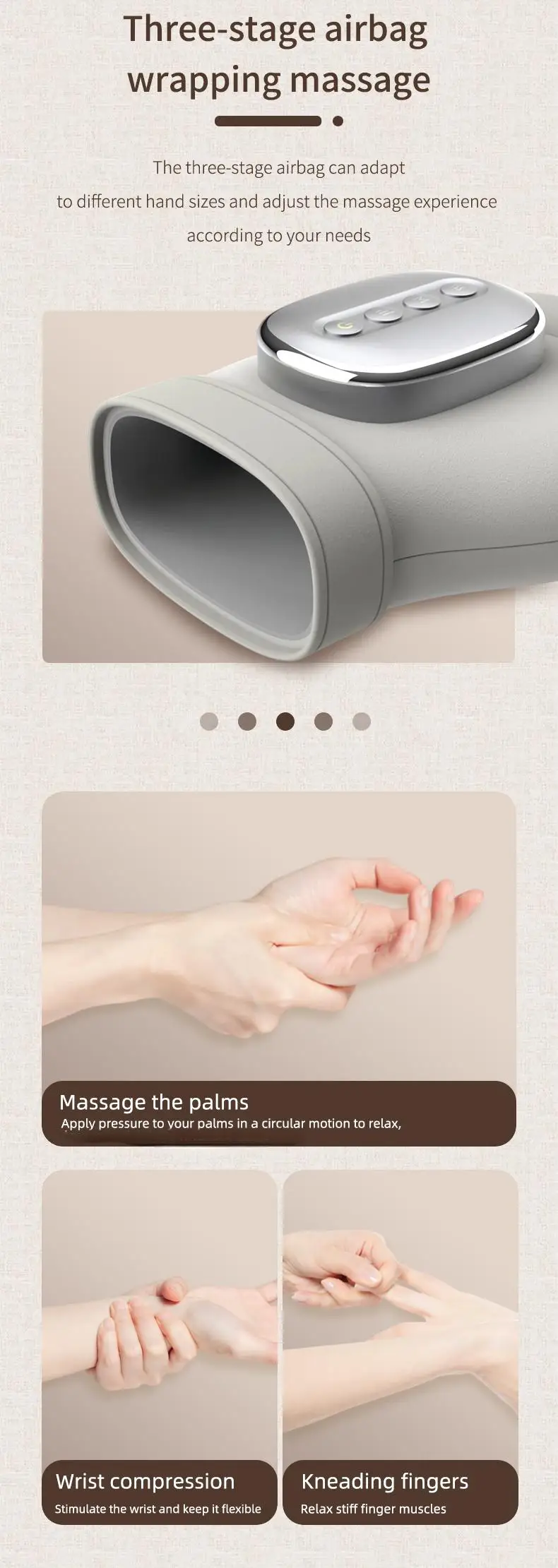Professional Hand Massager Finger Wrist Palm Relaxation Device with Airbag Compr