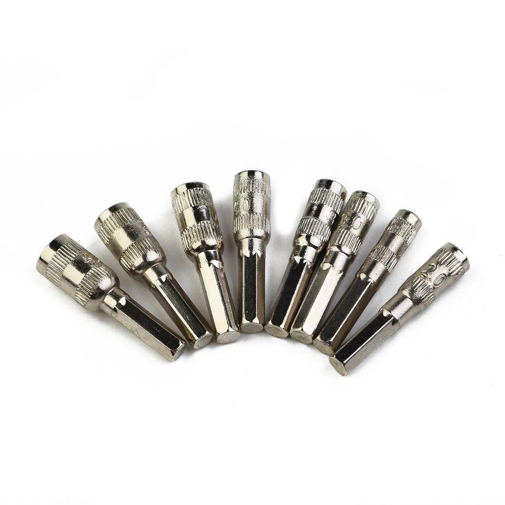 8 PCS H4 Hex Socket Sleeve Set Metric PHM2.0-5.5mm Nozzles Nut Driver Hex Shank Power Nuts Driver Socket Screwdriver Bits Tools 3