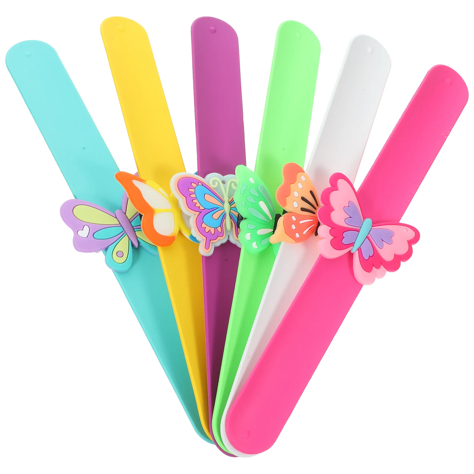 

6pcs Butterfly Slap Bracelets Cartoon Snap Bracelet Portable Silicone Slap Band Party Favor